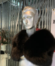 Load image into Gallery viewer, Black Fox Fur Short Vest Shoulder Bolero