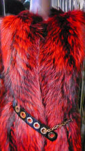 Load image into Gallery viewer, Stunning Dyed Red Fox Fur Long Vest Very Stylish and Modern
