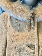 Load image into Gallery viewer, Genuine Shearling Fur Short Coat with Fox Fur Trim Hood ON SALE!