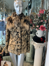 Load image into Gallery viewer, Unique Swakara Lamb Fur Jacket with Fox Fur Attached Collar
