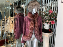 Load image into Gallery viewer, Stunning Swakara Fur Jacket with Fox Fur Tuxedo Trim