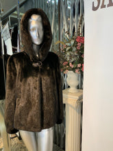 Load image into Gallery viewer, Classic Black Ranch Mink Fur Jacket with Double Fur Hood NEW SALE PRICE!