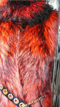 Load image into Gallery viewer, Stunning Dyed Red Fox Fur Long Vest Very Stylish and Modern