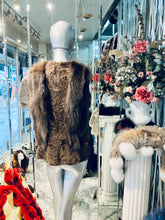 Load image into Gallery viewer, Honey Brown Swakara & Fox Fur Vest