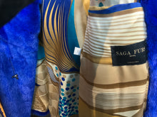 Load image into Gallery viewer, Stunning Neon Blue Mink Fur Modern Vest Cape Shoulder Line Hard to Find Shade