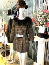 Load image into Gallery viewer, Ranch Mink Stroller with Leather Neckline & Details
