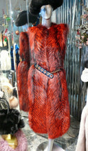Load image into Gallery viewer, Stunning Dyed Red Fox Fur Long Vest Very Stylish and Modern