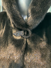 Load image into Gallery viewer, Classic Black Ranch Mink Fur Jacket with Double Fur Hood NEW SALE PRICE!