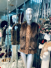 Load image into Gallery viewer, Honey Brown Swakara & Fox Fur Vest