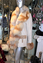 Load image into Gallery viewer, SIMONETTA RAVIZZA Stroller Coat with Golden Island Fox Fur Tuxedo Front Collar