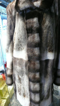 Load image into Gallery viewer, Off White Mink Fur Two Tone Stroller Coat with Collar Brown