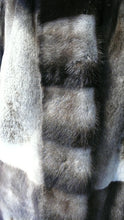 Load image into Gallery viewer, Off White Mink Fur Two Tone Stroller Coat with Collar Brown