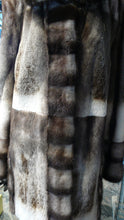 Load image into Gallery viewer, Off White Mink Fur Two Tone Stroller Coat with Collar Brown
