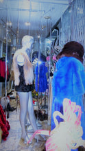 Load image into Gallery viewer, Black SWAKARA Fur Vest with Red Fox Fur Front Back Trim PREMIER FURS