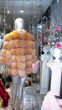 Load image into Gallery viewer, Natural RED FOX FUR Stroller Coat Horizontal Design Modern Youthful Warm
