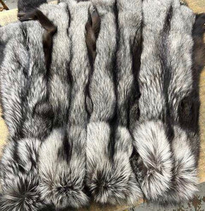 Custom-Made Silver Fox Fur Scarf