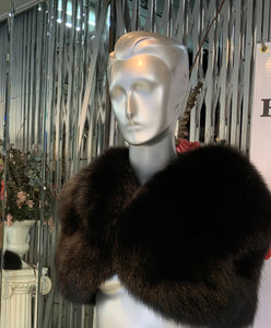 Black Fox Fur Short Vest Shoulder Bolero
