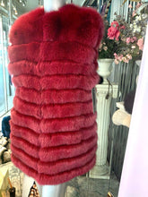 Load image into Gallery viewer, Fox Fur Vest in Burgundy Color Modern
