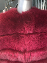 Load image into Gallery viewer, Fox Fur Vest in Burgundy Color Modern
