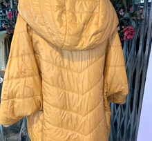 Load image into Gallery viewer, Reversible Mink Fur Short Coat with Hood Mustard Yellow and Black
