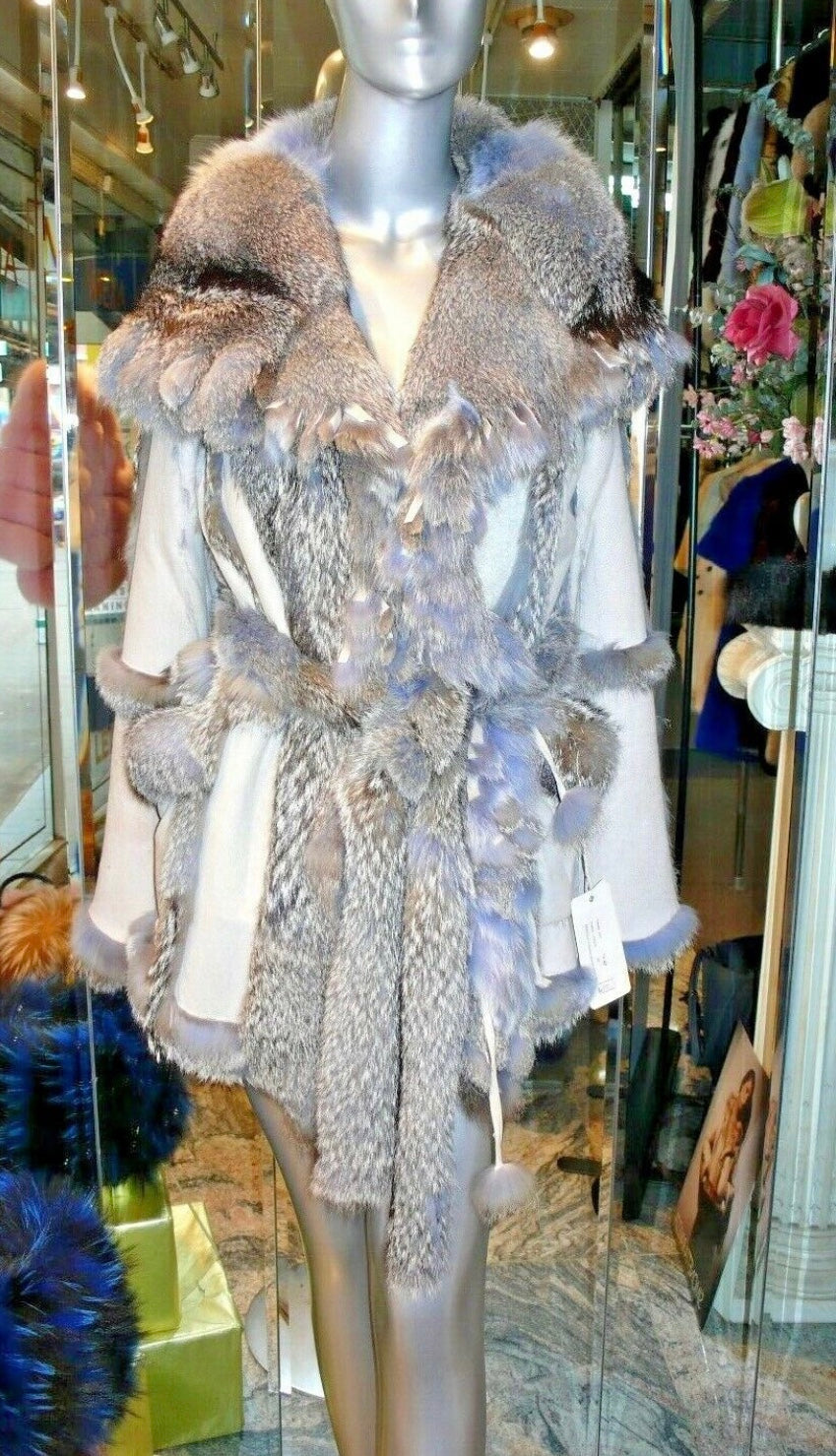 Simonetta Ravizza Designer Fox Fur Coat Reversible Luxury Fur