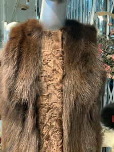 Honey Brown Swakara & Fox Fur Vest