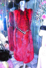 Load image into Gallery viewer, Stunning Dyed Red Fox Fur Long Vest Very Stylish and Modern
