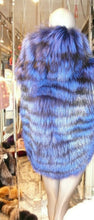 Load image into Gallery viewer, Rare and Gorgeous Shade Fox Fur Vest with Hood Royal Blue
