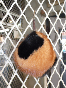 Cube MINK FUR Pom Pom Handbag Accessory