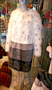 Stunning Mink & Fox Fur Combination Coat  So Modern & Fashion Forward