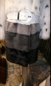 Stunning Mink & Fox Fur Combination Coat  So Modern & Fashion Forward