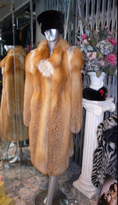 Stunning Natural Red Fox Fur Coat Warm & Light Swing Style Stroller