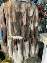 Load image into Gallery viewer, Sheared Mink Fur with Double Fur Hood Off-White Two Tonal
