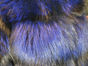 Royal Blue Silver Fox Fur Jacket Modern Youthful Very Stylish