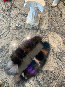 Multi Color Gorgeous Fox Fur Handbag