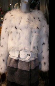 Stunning Mink & Fox Fur Combination Coat  So Modern & Fashion Forward