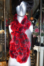 Load image into Gallery viewer, Lovely Rex Fur Scarf Red Long Scarf Unique Design
