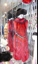 Load image into Gallery viewer, Stunning Dyed Red Fox Fur Long Vest Very Stylish and Modern
