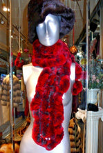 Load image into Gallery viewer, Lovely Rex Fur Scarf Red Long Scarf Unique Design
