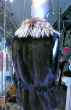 Load image into Gallery viewer, Stunning Black Ranch Mink Fur Vest with Silver Fox Fur Collar Notch Collar

