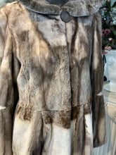 Load image into Gallery viewer, Sheared Mink Fur with Double Fur Hood Off-White Two Tonal
