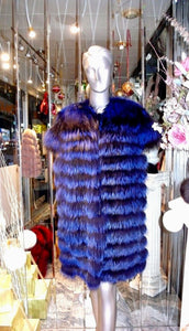 Amazing Shade Royal Blue Fox Fur Stroller Modern Coat SPECIAL SALE NOW!!