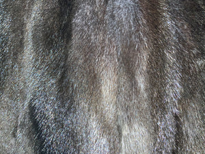 Dark Grey Graphite Mink Fur Cape with Hood Modern Warm Stylish