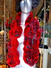 Load image into Gallery viewer, Lovely Rex Fur Scarf Red Long Scarf Unique Design
