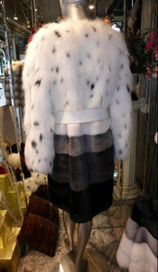 Stunning Mink & Fox Fur Combination Coat  So Modern & Fashion Forward