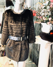 Load image into Gallery viewer, Ranch Mink Stroller with Leather Neckline &amp; Details
