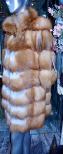 Natural Red Fox Fur Stroller Coat Gorgeous Modern Style