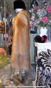 Stunning Natural Red Fox Fur Coat Warm & Light Swing Style Stroller