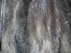 Dark Grey Graphite Mink Fur Cape with Hood Modern Warm Stylish