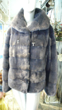 Load image into Gallery viewer, Mink Fur Jacket Hard to Find Gorgeous Shade of Blue Purple
